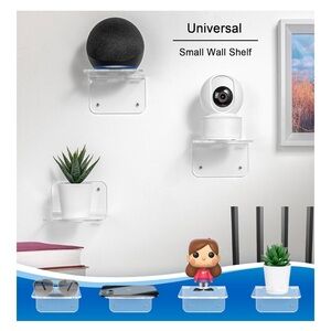 Set of 3 mini wall shelves with Hardware clear acrylic